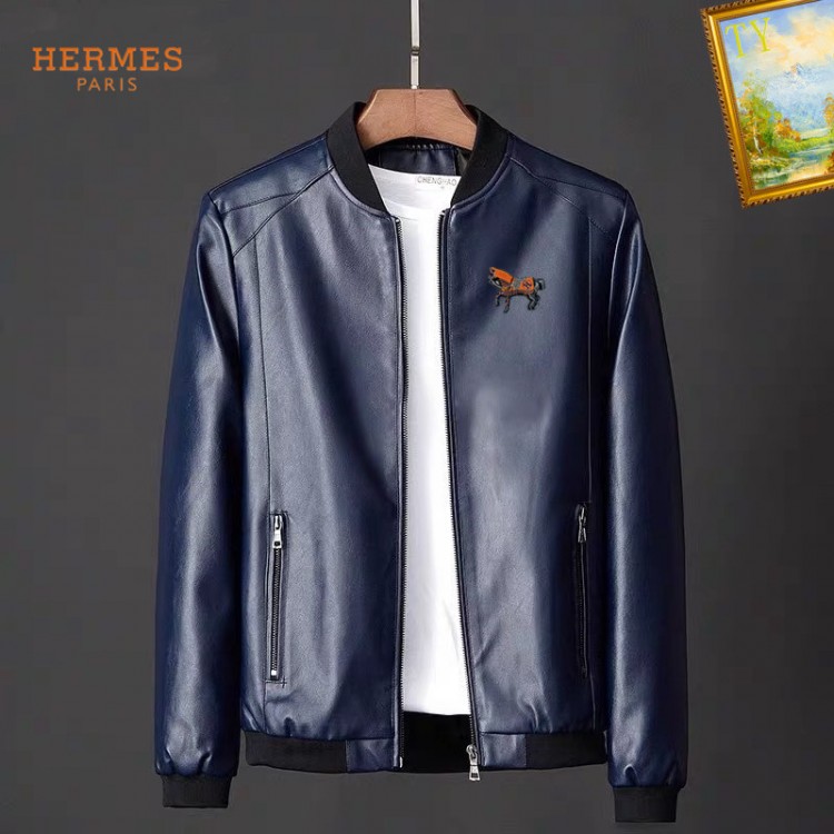 2025 giubbotto pelle hermes uomo CF2169614